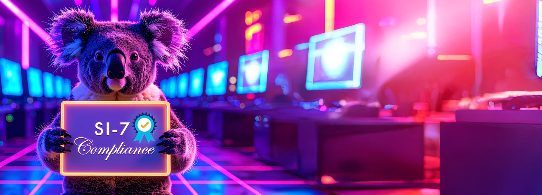 Patch the koala holding SI-7 compliance sign